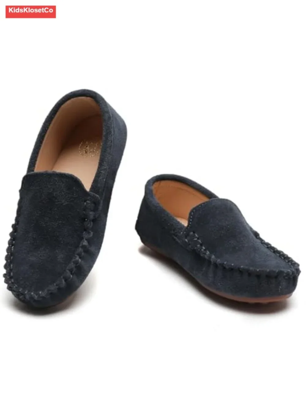 Toddler Kids Boys Girls Soft Suede Leather Slip On Flat Boat Dress Shoes Loafers
